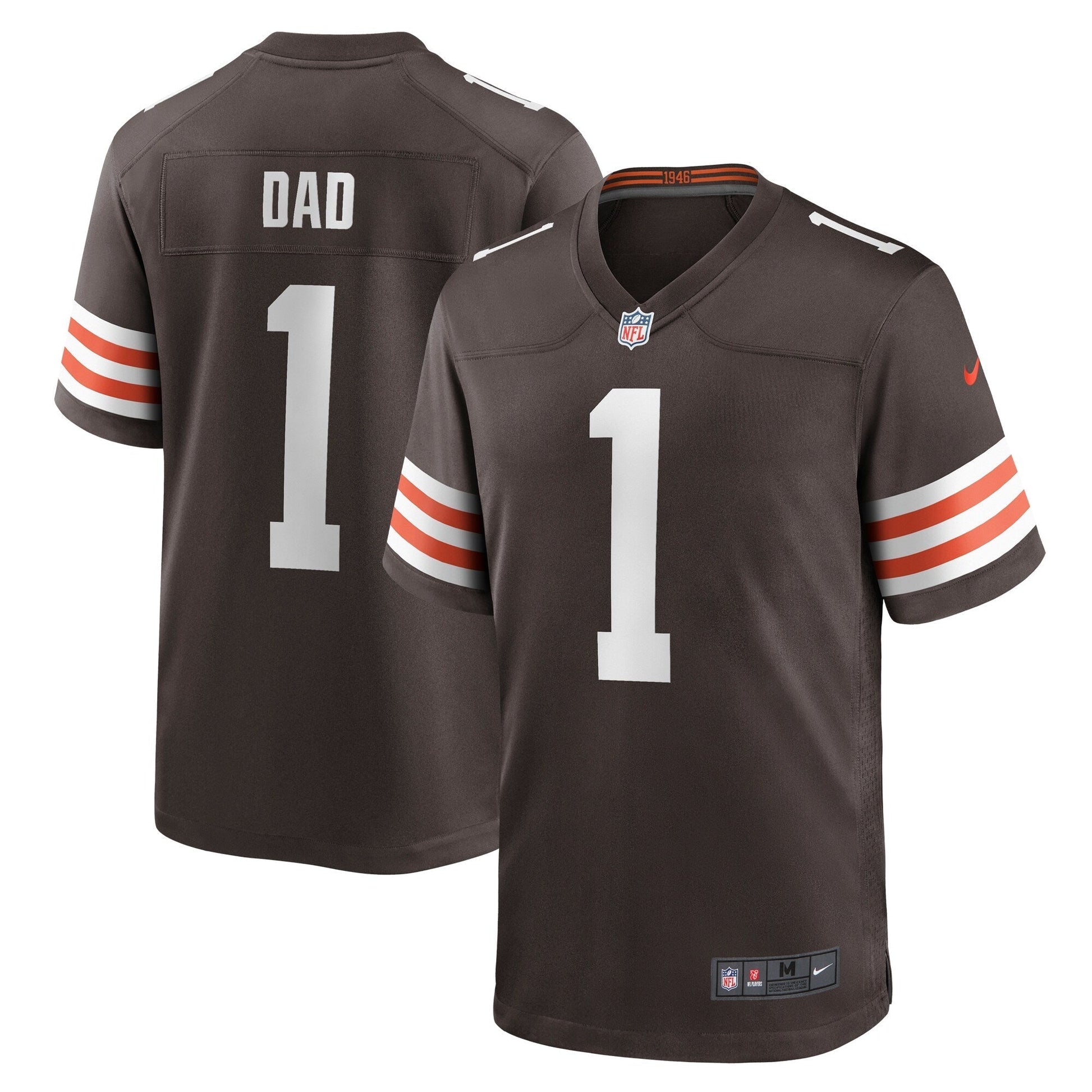 Number 1 Dad Cleveland Browns Game Jersey - Brown football jersey product view 1