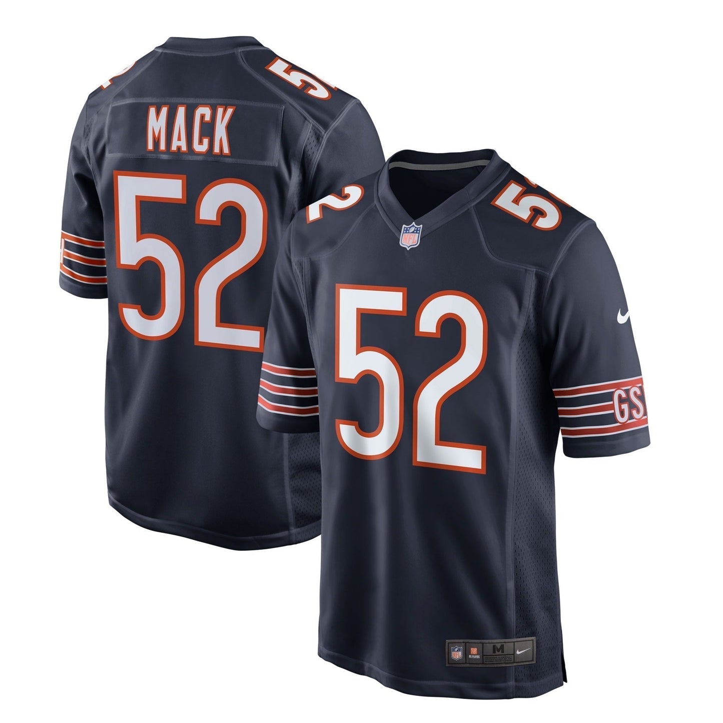 Khalil Mack Chicago Bears Game Jersey - Navy football jersey product view 1
