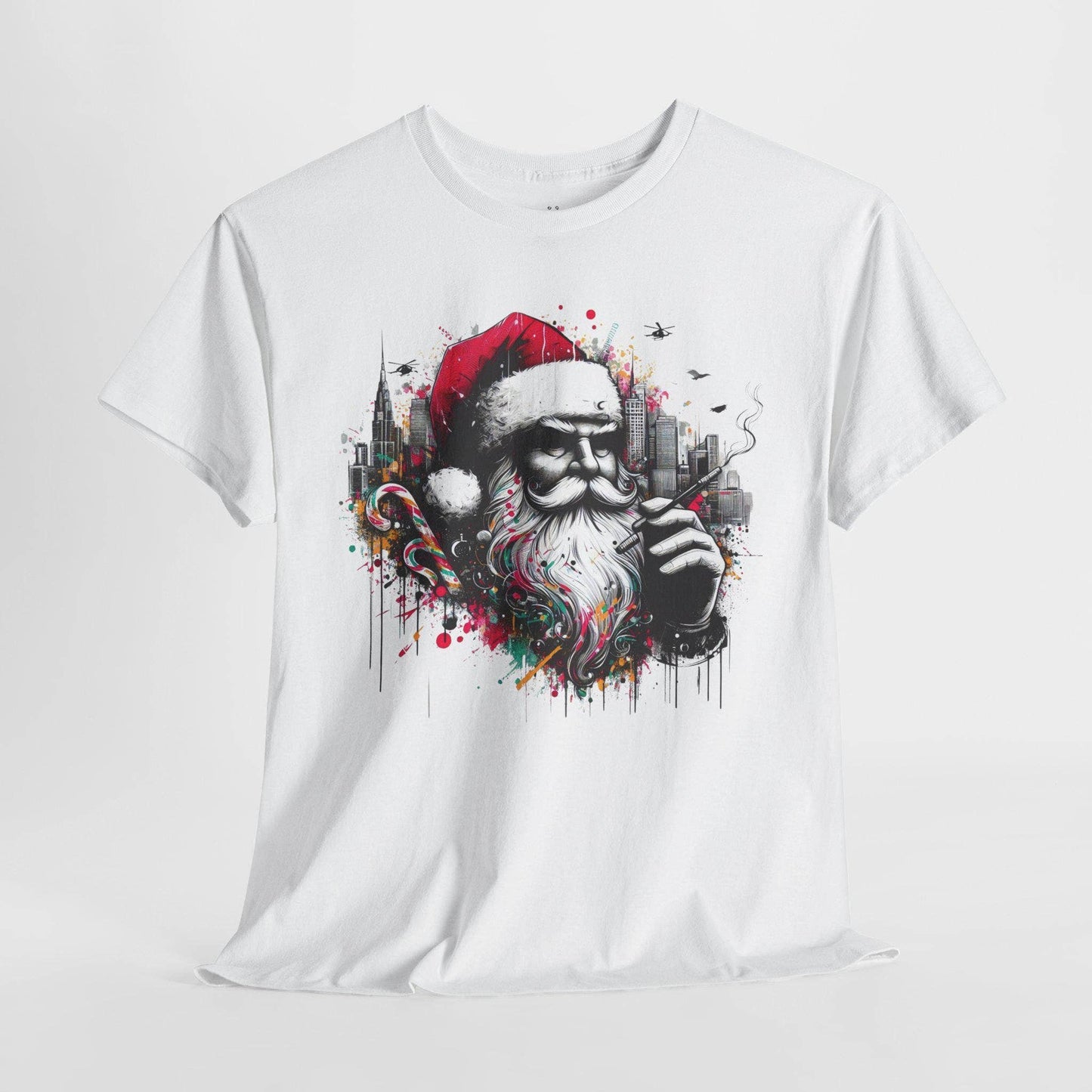 Rebellious Santa Street Art Tee Unisex T-shirt, Sweatshirt, Hoodie, Long Sleeve Tee - T-Shirt, Sweatshirt, Hoodie