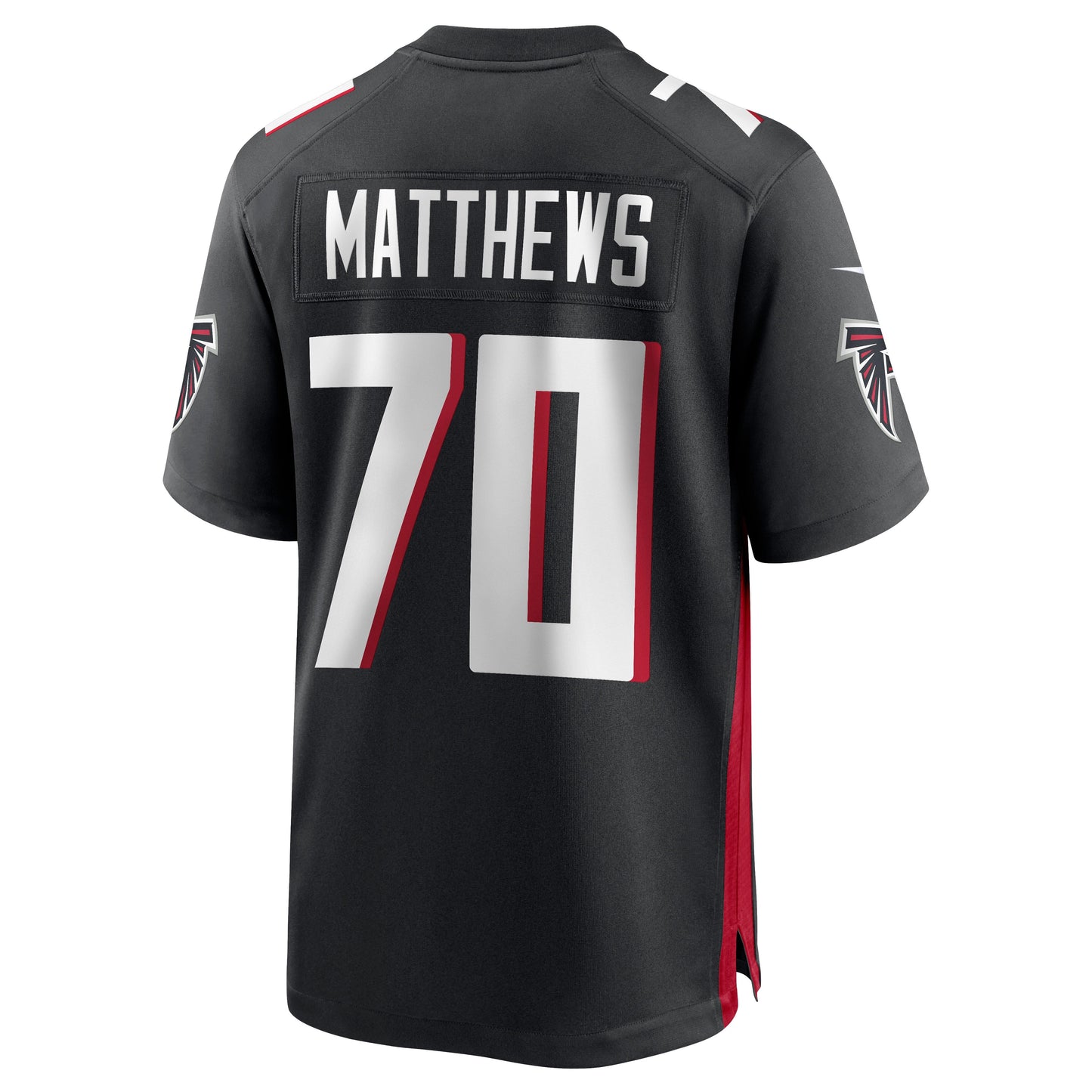 Jake Matthews Atlanta Falcons Game Jersey - Black football jersey product view 3