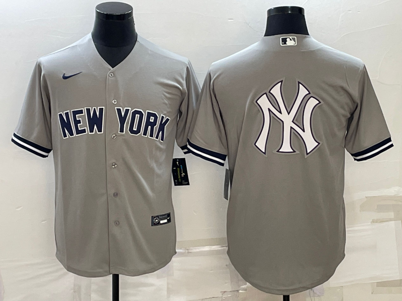 Men's New York Yankees Gray Replica Player Jersey baseball jersey product view 1