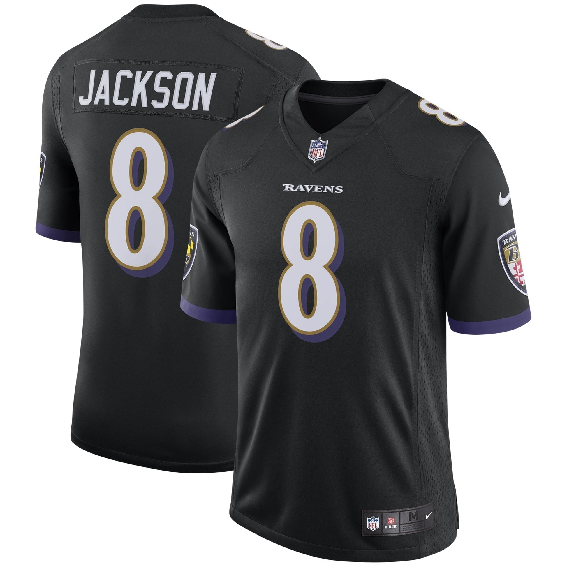 Lamar Jackson Baltimore Ravens Speed Machine Limited Jersey - Black football jersey product view 1
