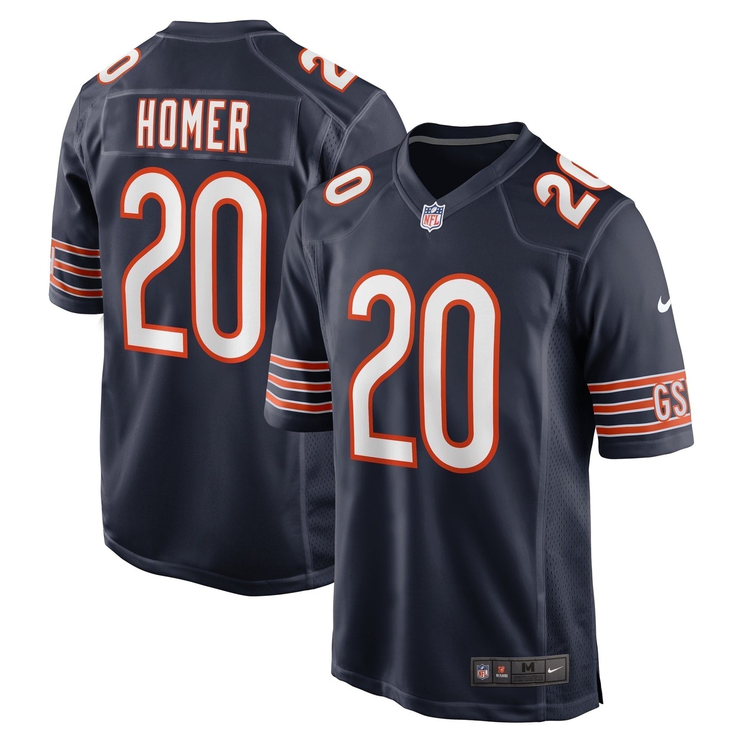 Travis Homer Chicago Bears Game Jersey - Navy football jersey product view 1