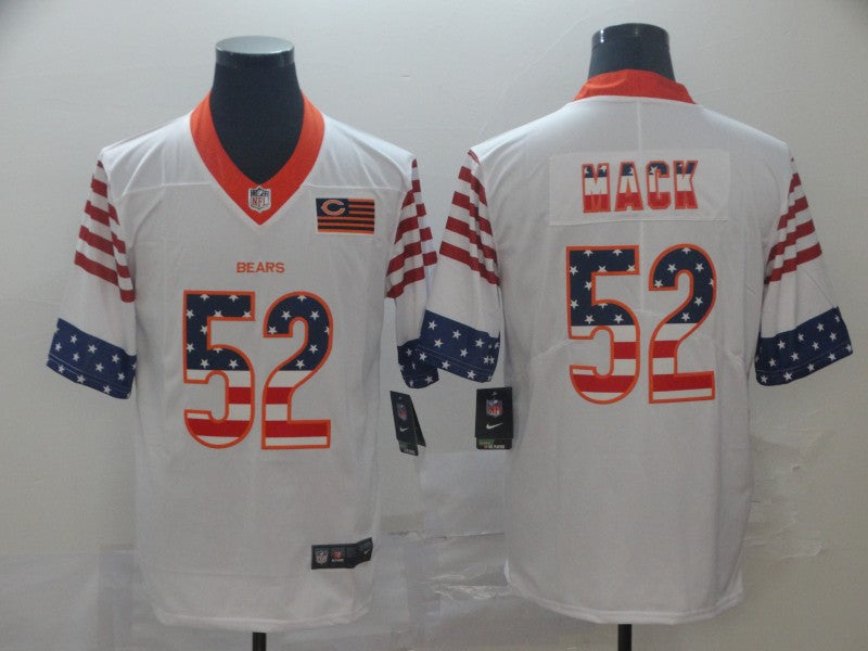 Men's Chicago Bears Khalil Mack #52 White Team Game Jersey1 football jersey product view 1