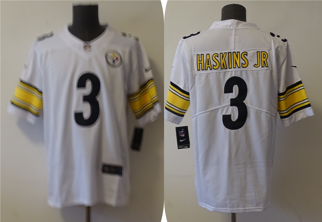 Men's Pittsburgh Steelers Dwayne Haskins Jr. White Game Jersey football jersey product view 1