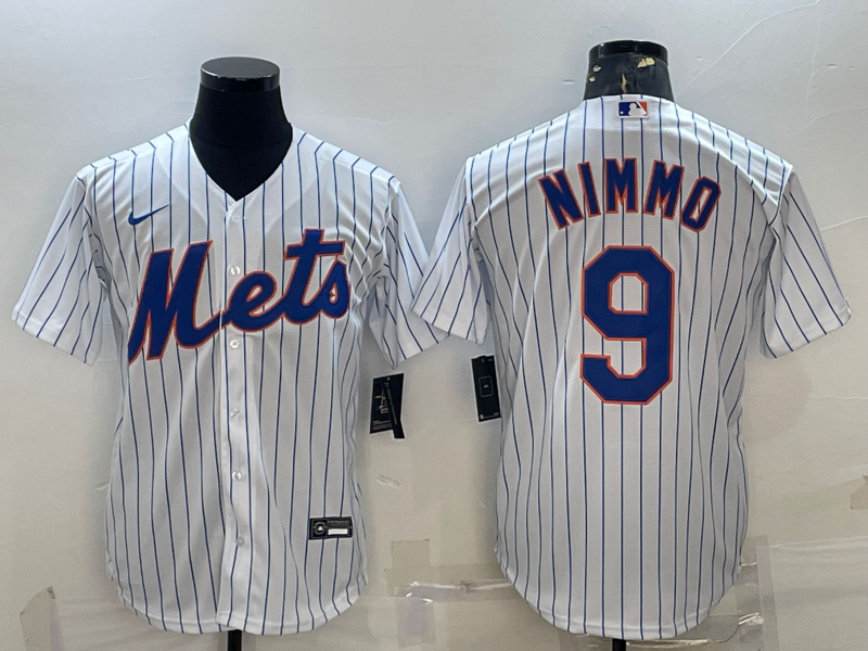 Men's New York Mets Brandon Nimmo #9 White Home Official Replica Player Jersey baseball jersey product view 1