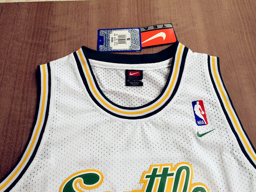 SuperSonics No. 34 Ray Allen Retro White Premium Mesh basketball jersey product view 3