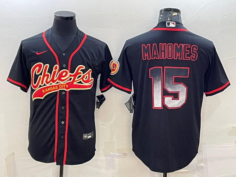 Men's Kansas City Chiefs Patrick Mahomes Black Game Player Jersey Joint Edition football jersey product view 1