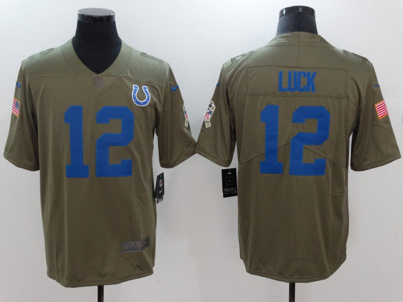 Men's Indianapolis Colts Andrew Luck Brown Game Jersey1 football jersey product view 1