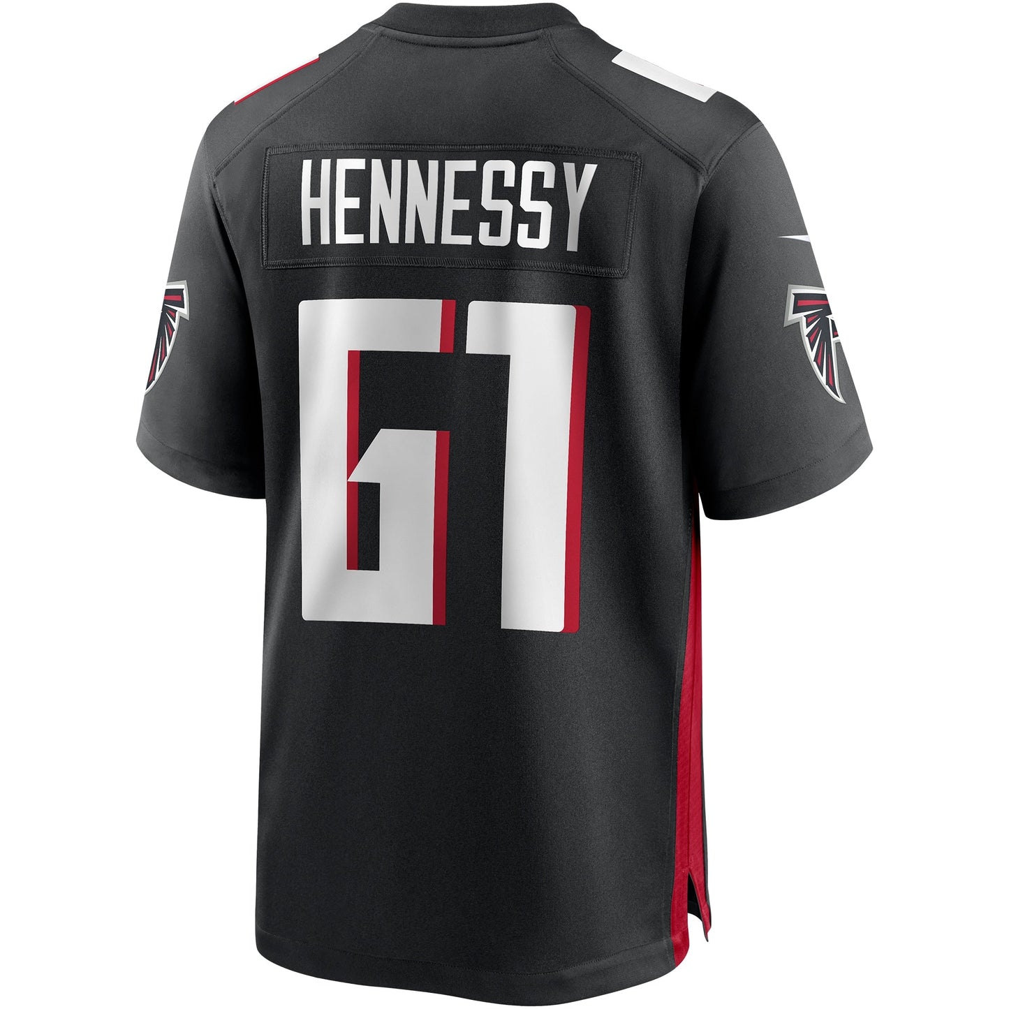 Matt Hennessy Atlanta Falcons Game Jersey - Black football jersey product view 3