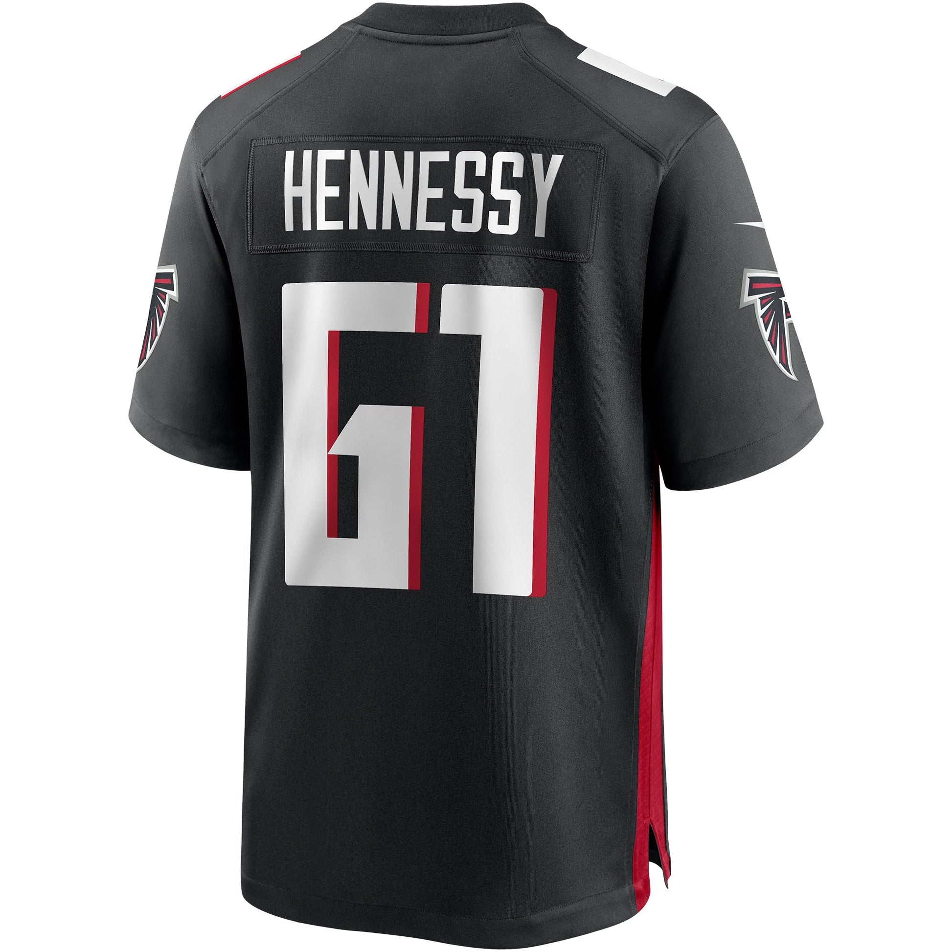 Matt Hennessy Atlanta Falcons Game Jersey - Black football jersey product view 3