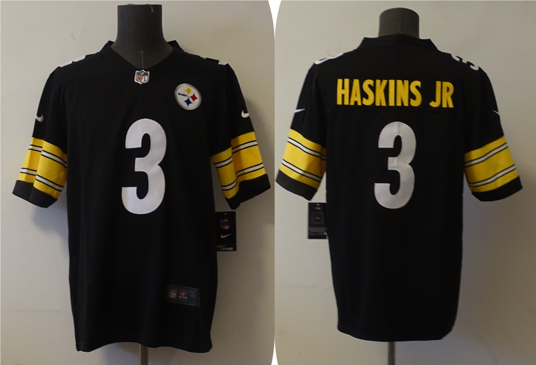 Men's Pittsburgh Steelers Dwayne Haskins Jr. #3 Black Game Jersey1 football jersey product view 1