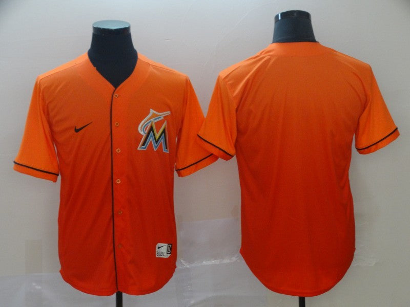 Men's Miami Marlins Orange Gradient Replica Blank Jersey baseball jersey product view 1