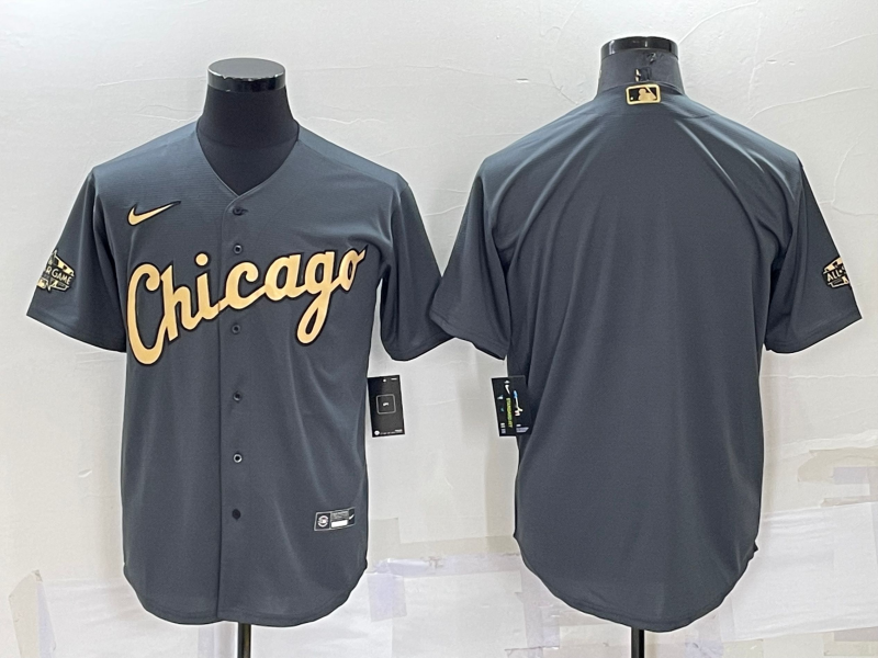 Men's Chicago White Sox Dark Gray Replica Blank Jersey baseball jersey product view 1