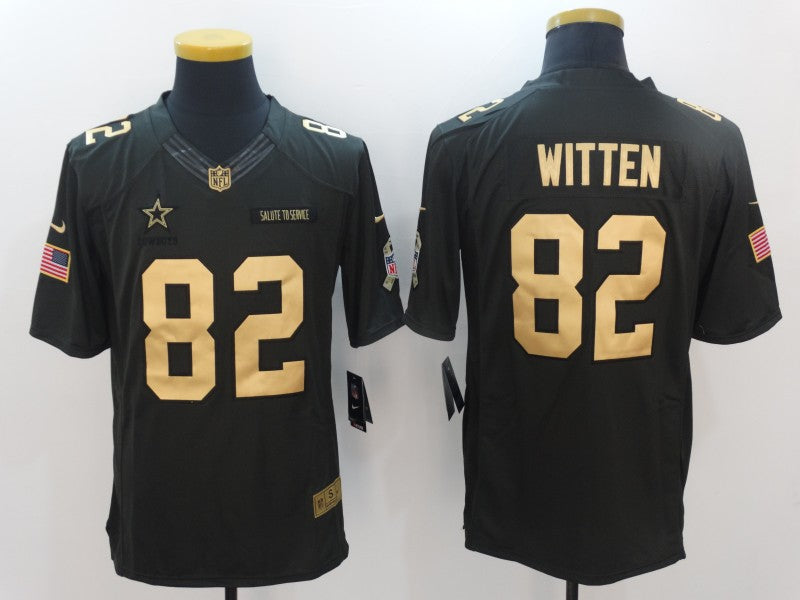 Men's Dallas Cowboys Jason Witten #82 Black Game Player Jersey1 football jersey product view 1