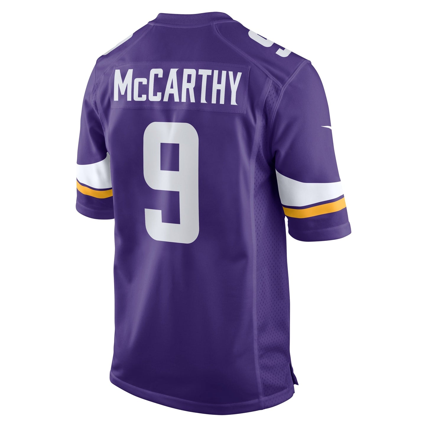 J.J. McCarthy Minnesota Vikings Game Jersey - Purple football jersey product view 3