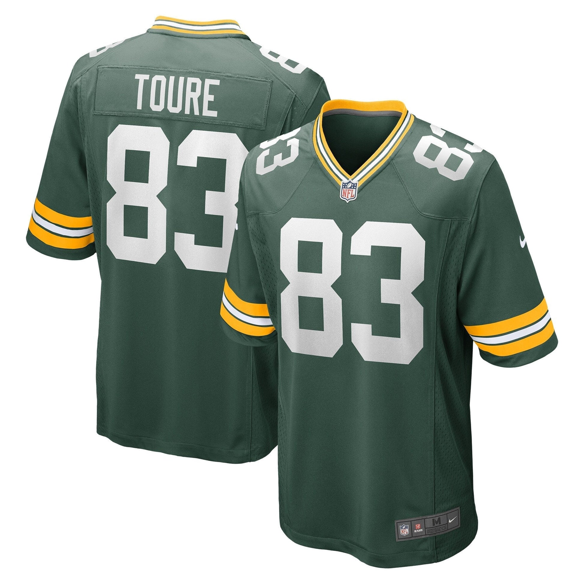 Samori Toure Green Bay Packers Game Jersey - Green football jersey product view 1