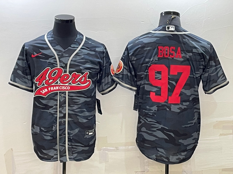 Men's San Francisco 49ers Nick Bosa Grey Camouflage Player Jersey Joint Edition football jersey product view 1