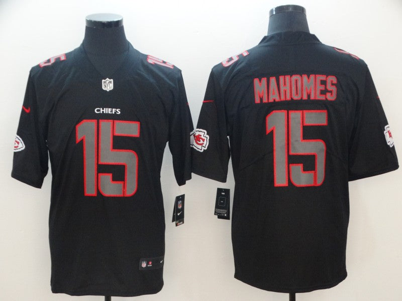Men's Kansas City Chiefs Patrick Mahomes #15 Black Alternate Game Jersey1 football jersey product view 1