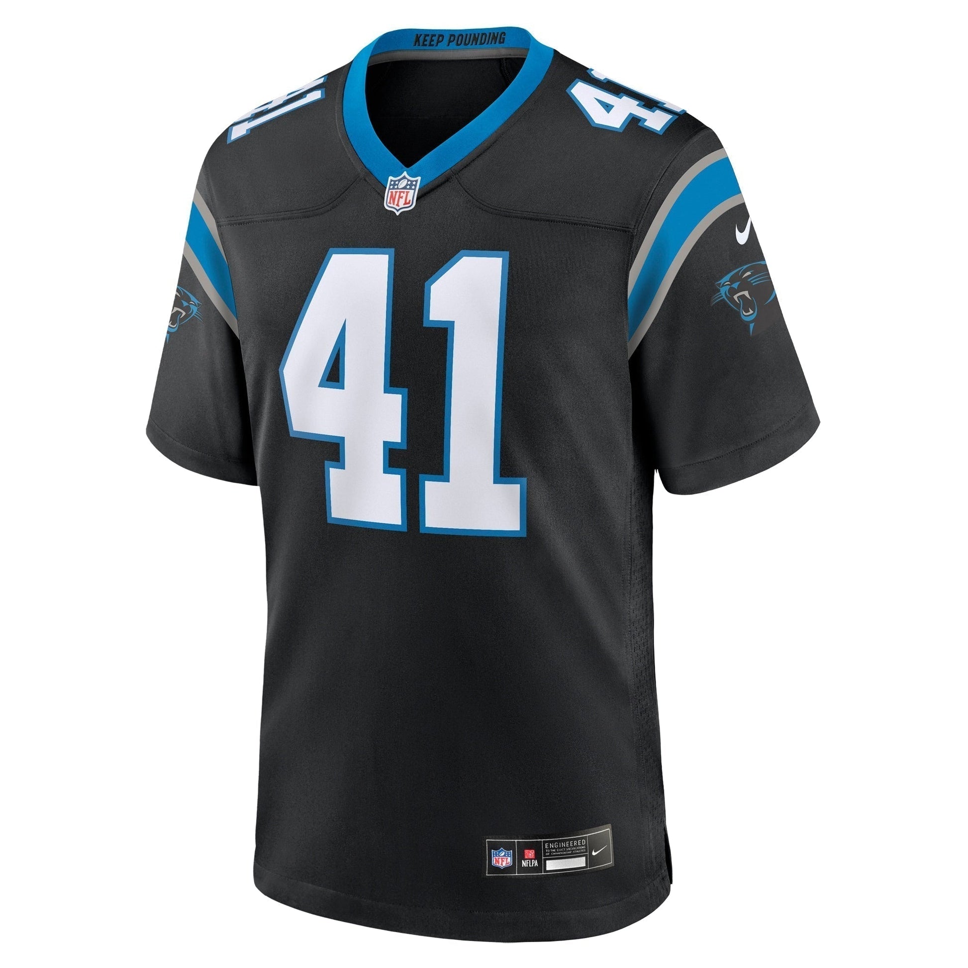 Spencer Brown Carolina Panthers Team Game Jersey - Black football jersey product view 2