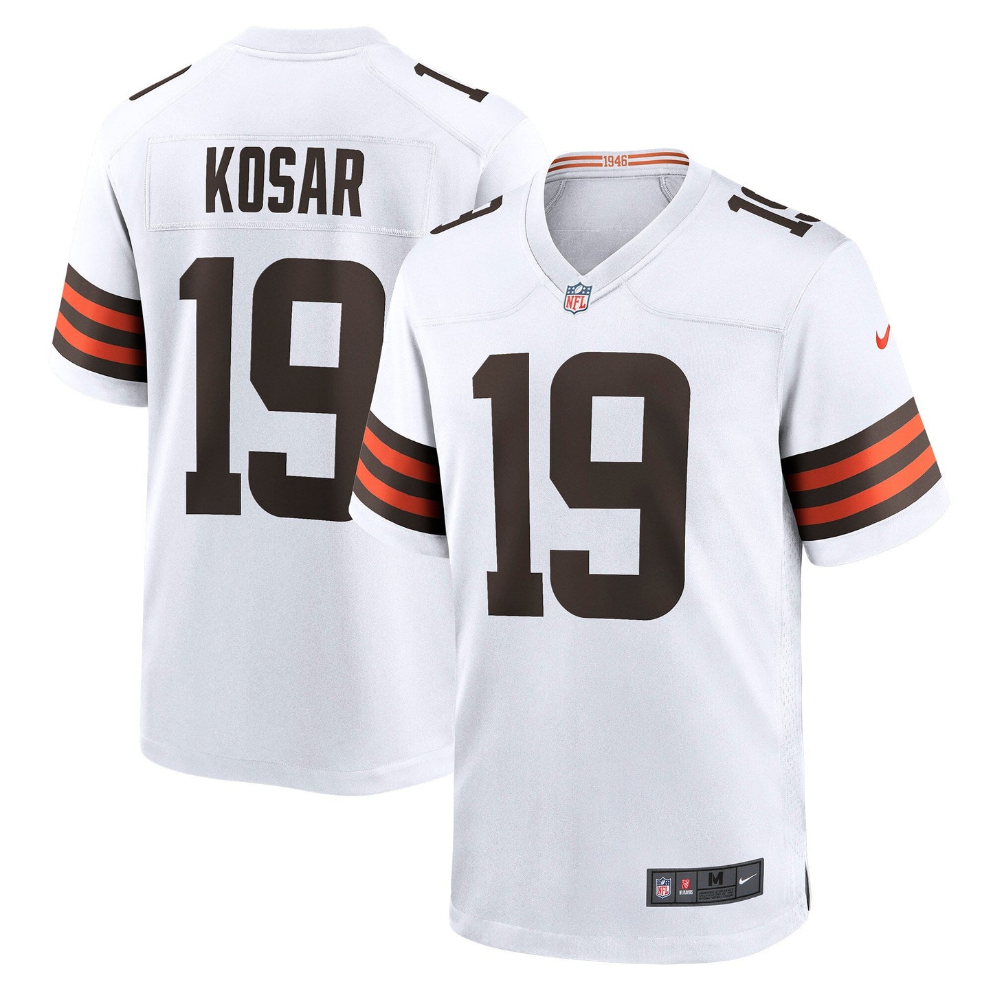 Bernie Kosar Cleveland Browns Retired Game Jersey - White football jersey product view 1