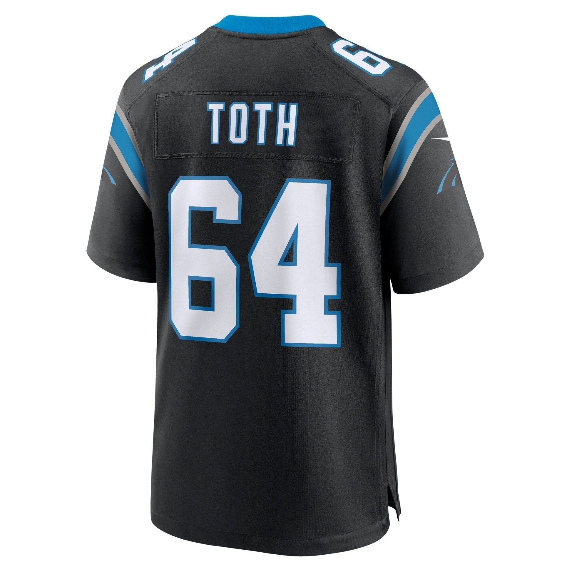 Brett Toth Carolina Panthers Game Jersey - Black football jersey product view 3