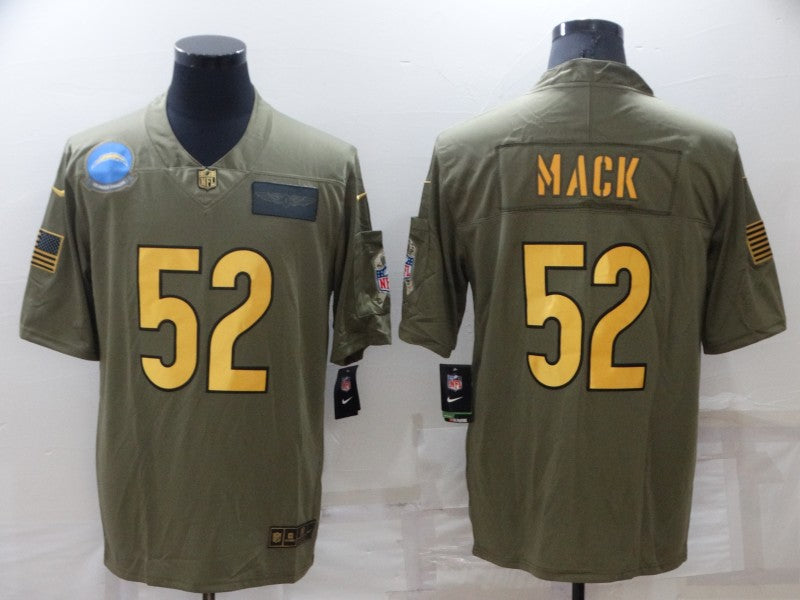 Men's Los Angeles Chargers Khalil Mack #52 Brown Player Game Jersey1 football jersey product view 1
