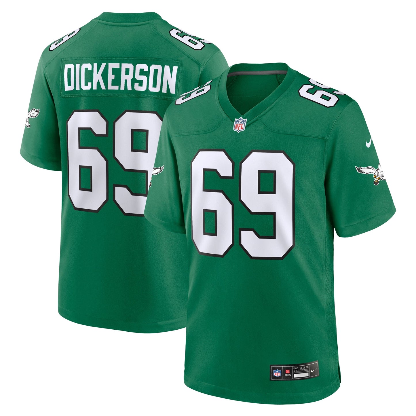 Landon Dickerson Philadelphia Eagles Alternate Game Jersey - Kelly Green football jersey product view 1