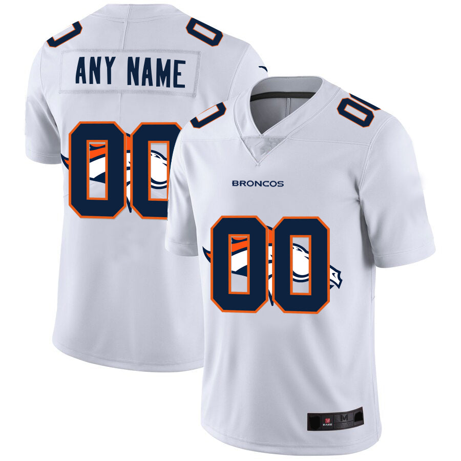 Custom1 Denver Broncos White Team Big Logo Vapor Untouchable Limited Jersey1 Stitched Jersey1 American Football Jerseys football jersey product view 1