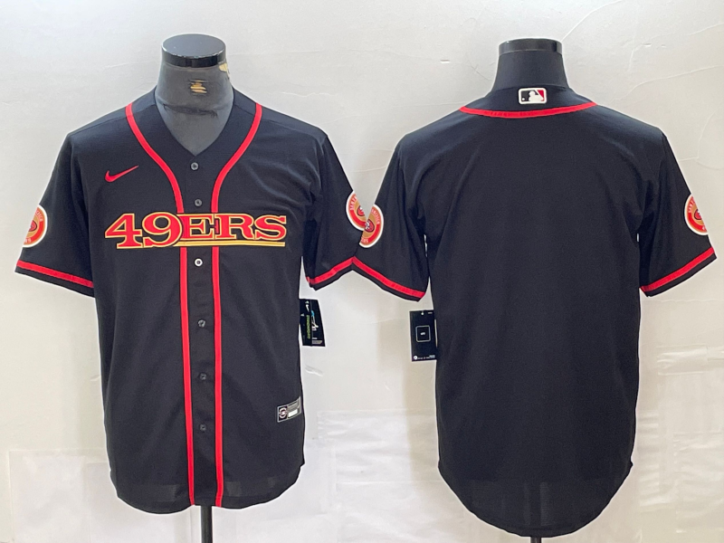 Men's San Francisco 49ers Black Joint Edition Blank Jersey1 football jersey product view 1