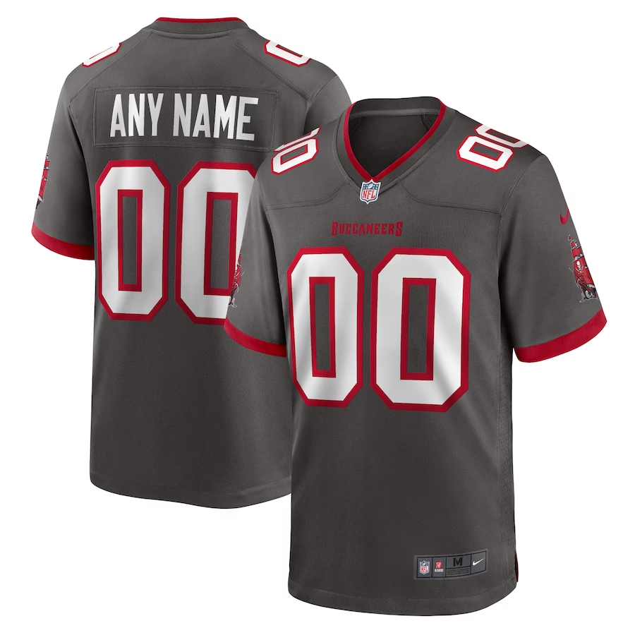 Custom Tampa Bay Buccaneers Pewter Alternate Game Jersey1 football jersey product view 1