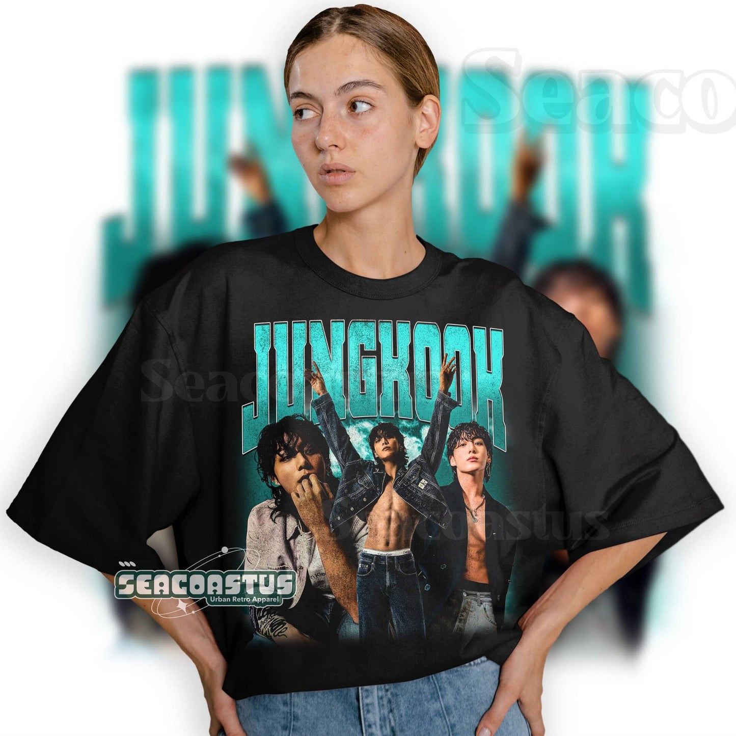 Jungkook Jk Vintage T-Shirt - Retro 90's Bad Boy Graphic Unisex T-shirt, Sweatshirt, Hoodie, Long Sleeve Tee - T-Shirt, Sweatshirt, Hoodie