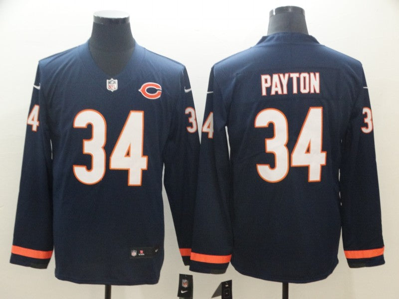 Men's Chicago Bears Walter Payton #34 Navy Game Player Jersey1 football jersey product view 1