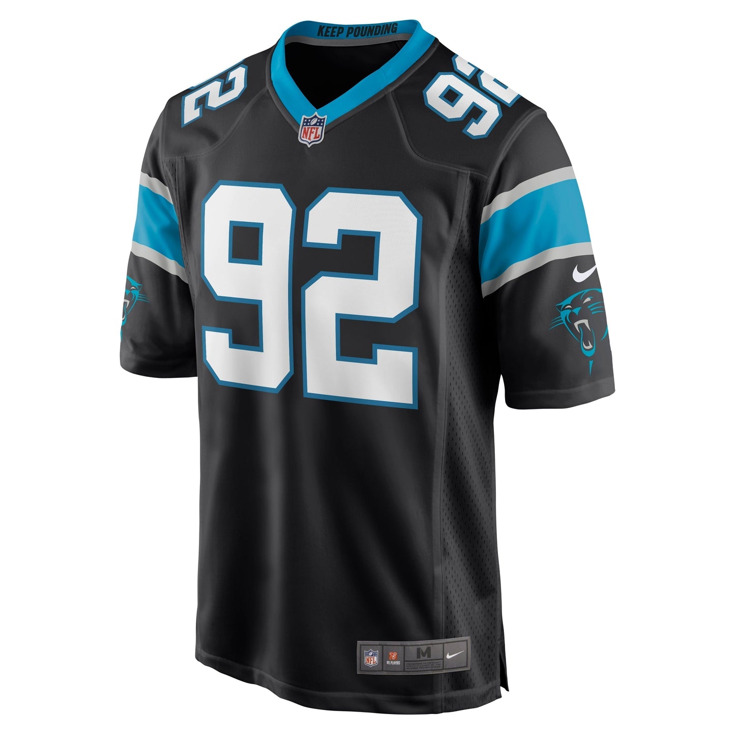 Zach Kerr Carolina Panthers Game Jersey - Black football jersey product view 2