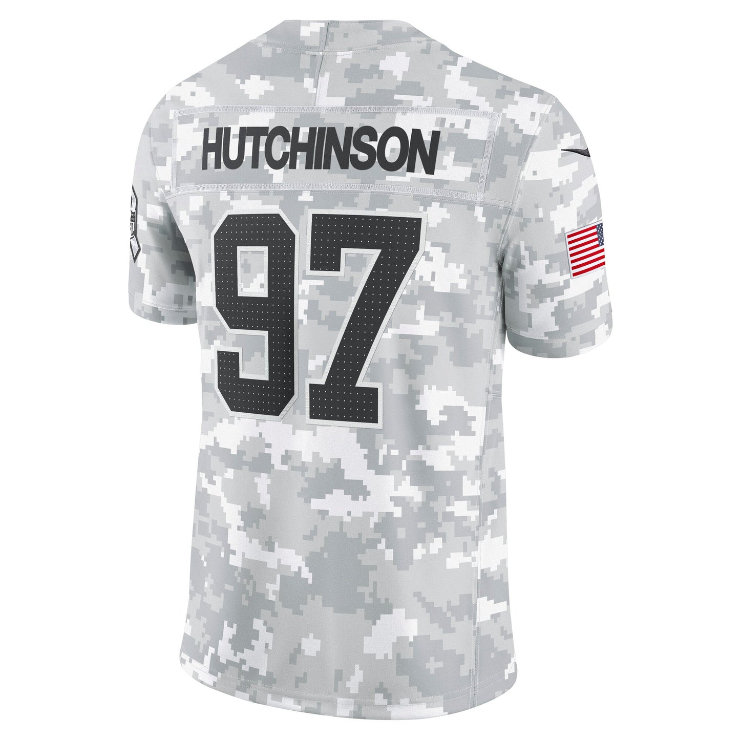 Aidan Hutchinson Detroit Lions 2024 Salute to Service Limited Jersey - Arctic Camo football jersey product view 3