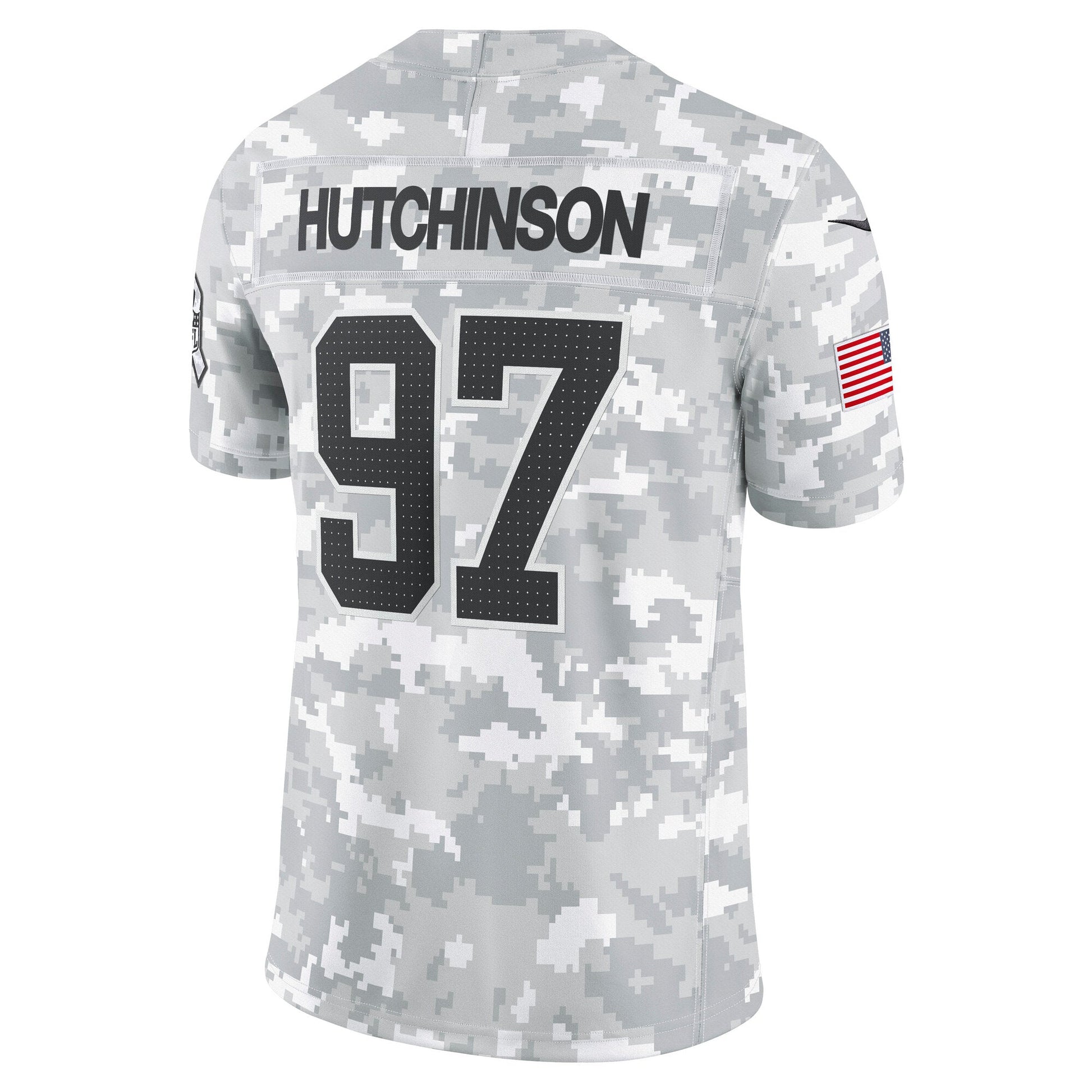 Aidan Hutchinson Detroit Lions 2024 Salute to Service Limited Jersey - Arctic Camo football jersey product view 3
