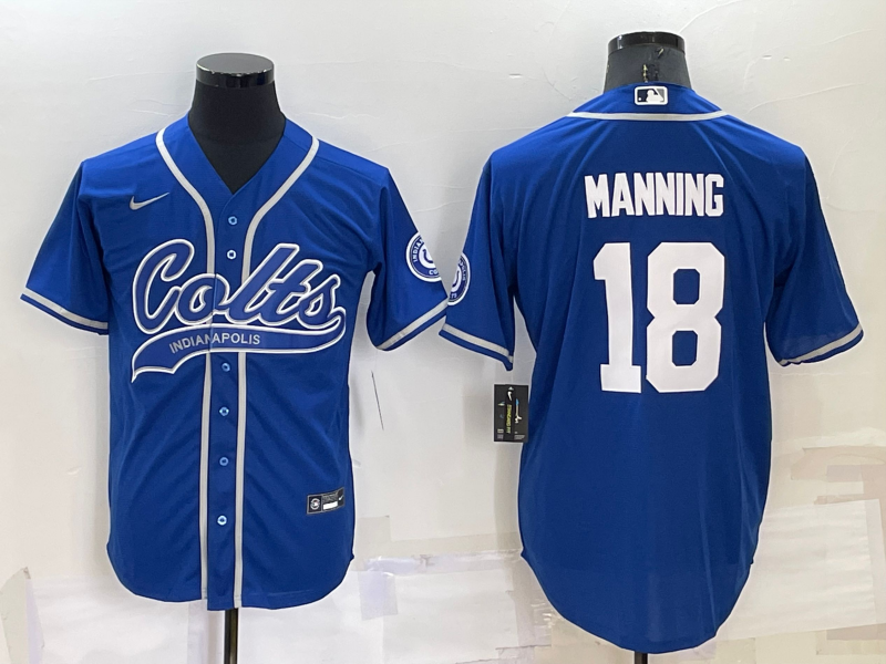 Men's Indianapolis Colts Peyton Manning Royal Game Jersey Joint Edition football jersey product view 1