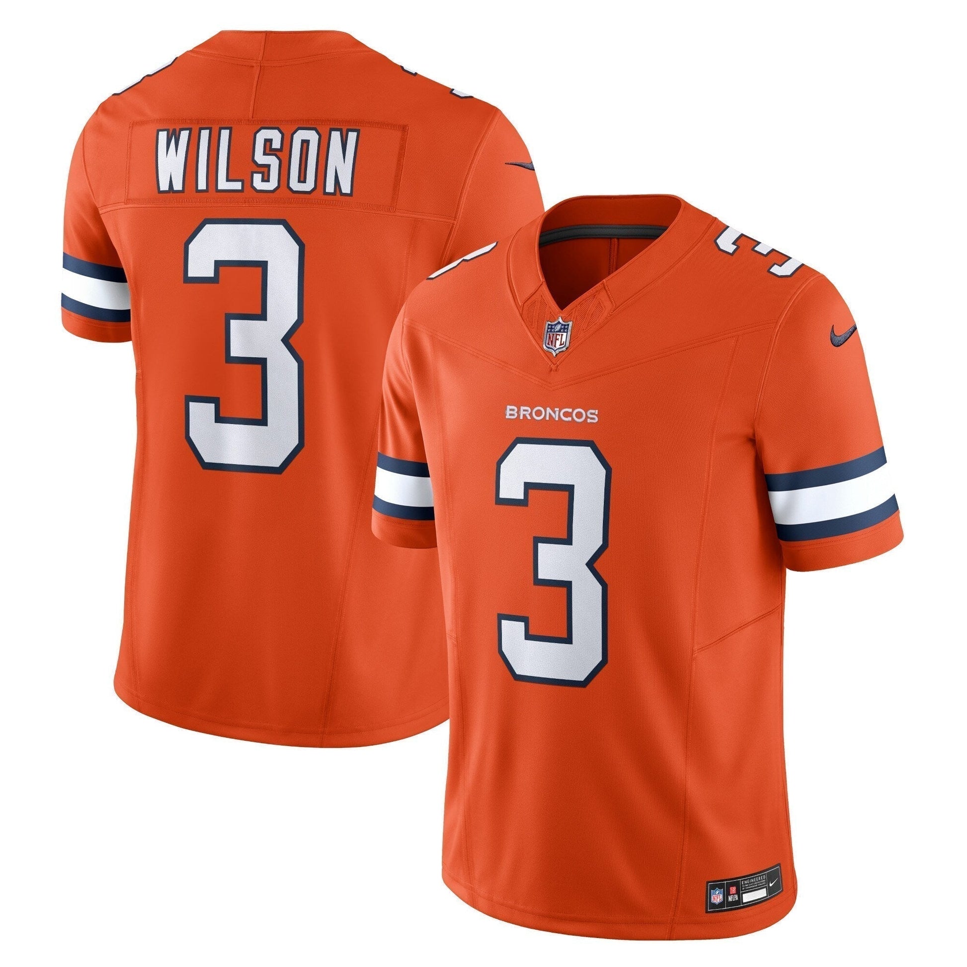 Russell Wilson Denver Broncos Vapor F.U.S.E. Limited Jersey - Orange football jersey product view 1
