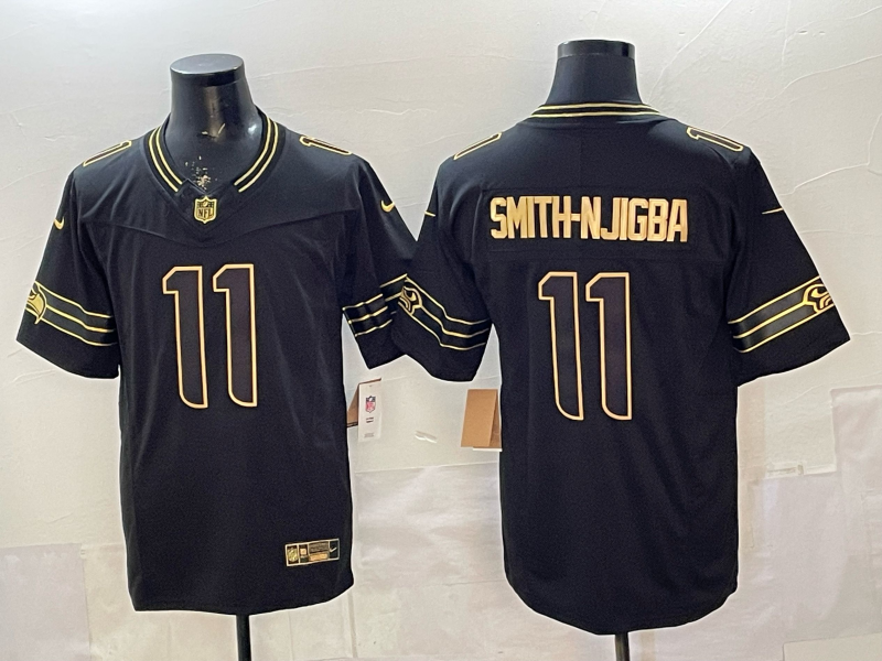 Men's Seattle Seahawks Jaxon Smith-Njigba Black Game Player Jersey football jersey product view 1