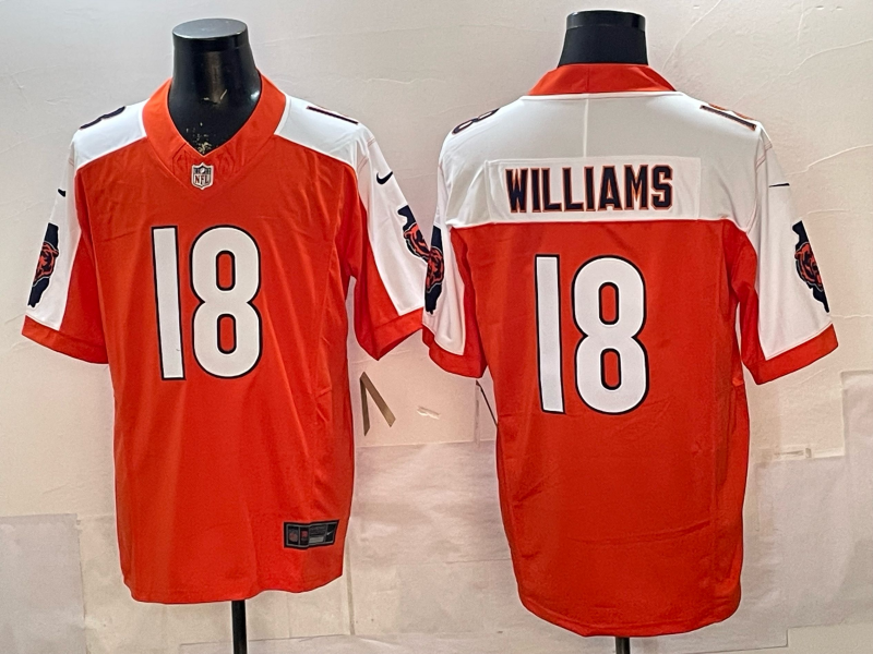 Men's Chicago Bears Caleb Williams #18 Orange Game Player Jersey football jersey product view 1