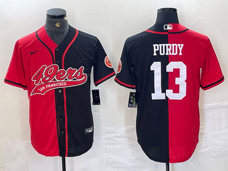 Men's San Francisco 49ers Brock Purdy Red/Black Game Player Jersey Joint Edition football jersey product view 1