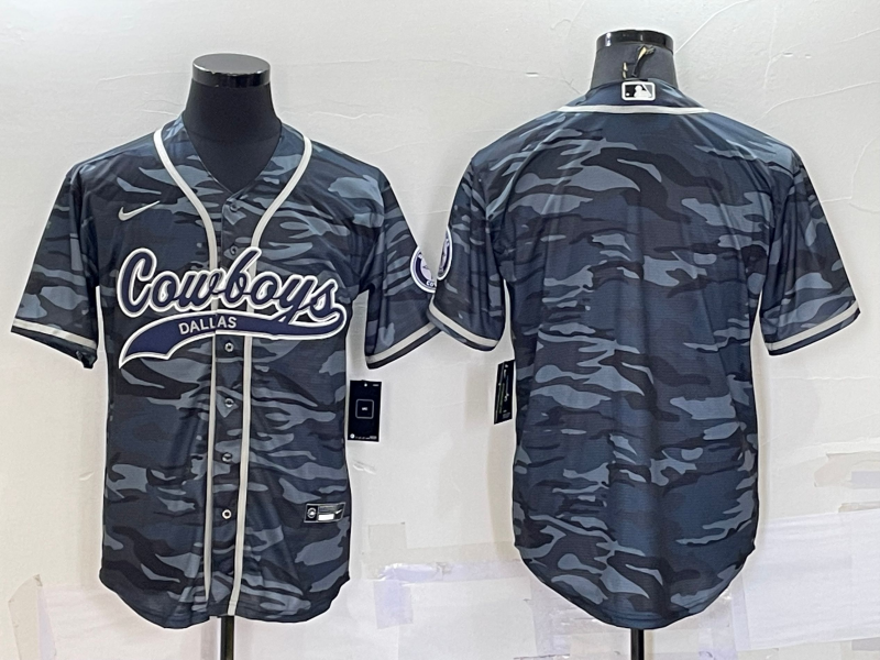 Men's Dallas Cowboys Grey Camouflage Blank Jersey1 football jersey product view 1