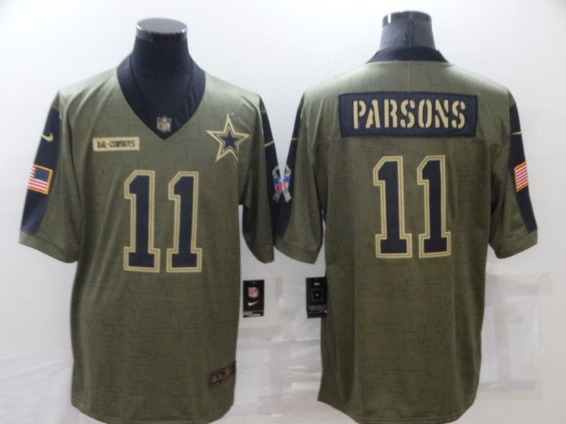 Men's Dallas Cowboys Micah Parsons #11 Brown Game Jersey1 football jersey product view 1