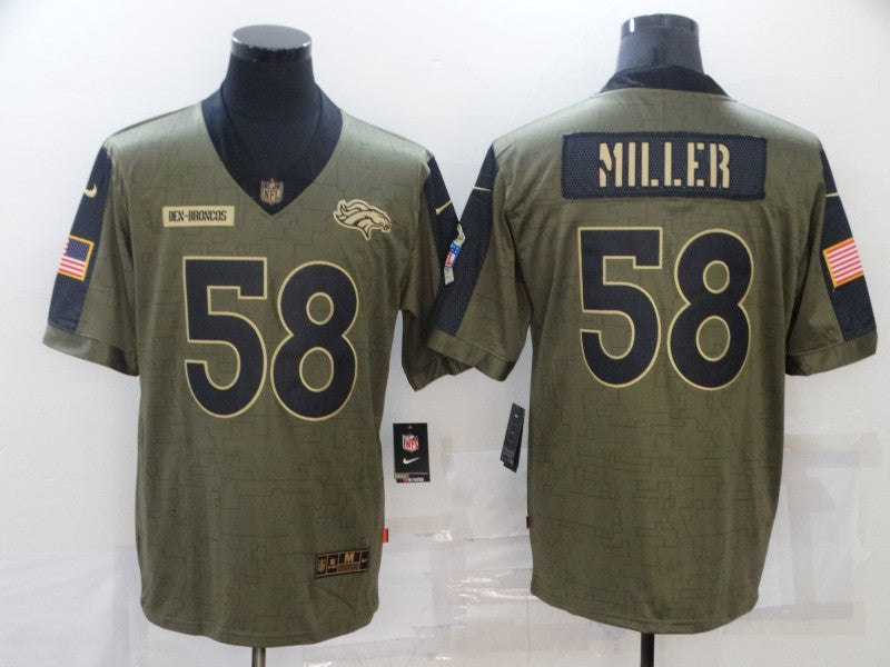 Men's Denver Broncos Von Miller #58 Brown Game Player Jersey1 football jersey product view 1