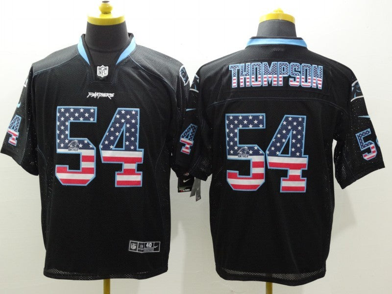 Men's Carolina Panthers Shaq Thompson #54 Black Game Jersey1 football jersey product view 1