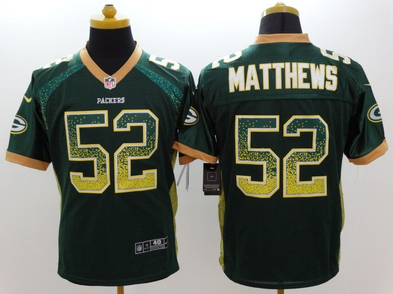 Men's Green Bay Packers Clay Matthews #52 Green Game Jersey1 football jersey product view 1
