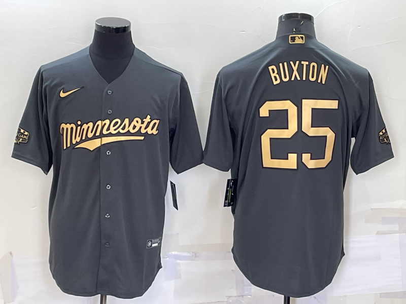 Men's Minnesota Twins Byron Buxton #25 Gray Replica Player Jersey baseball jersey product view 1