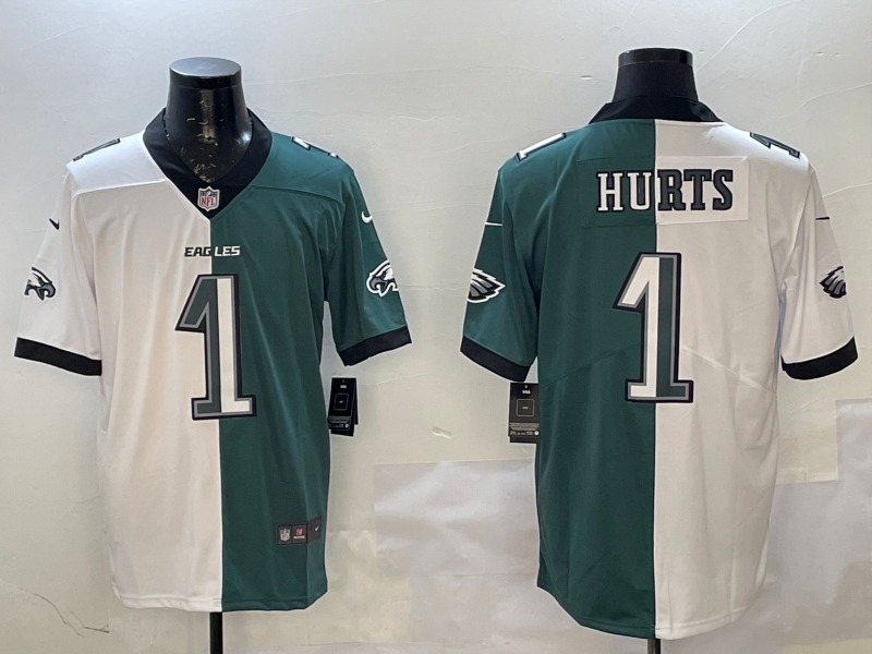 Men's Philadelphia Eagles Jalen Hurts White/Green Game Player Jersey football jersey product view 1