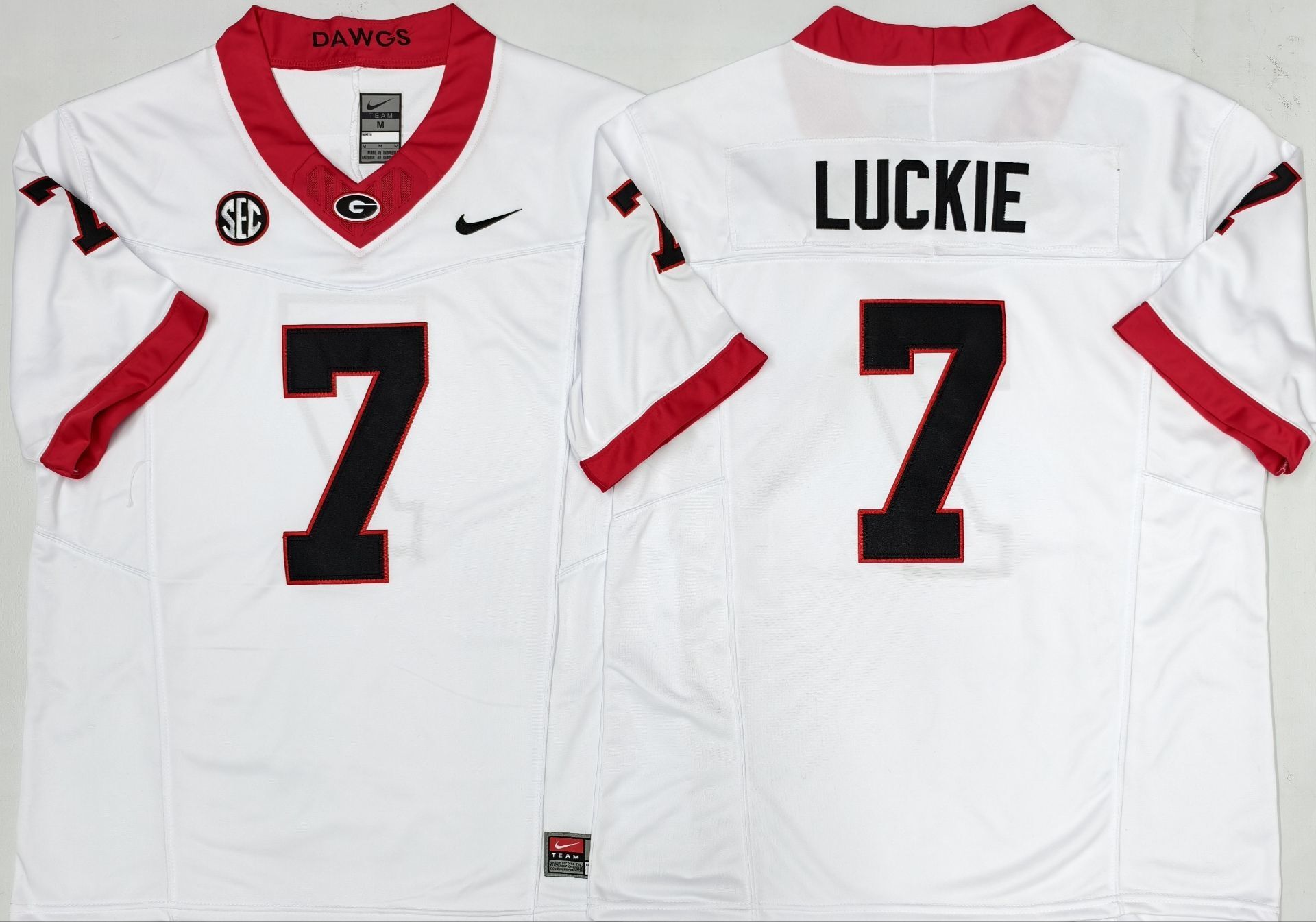 Men's Georgia Bulldogs Lawson Luckie White Player Jersey sports jersey product view 1
