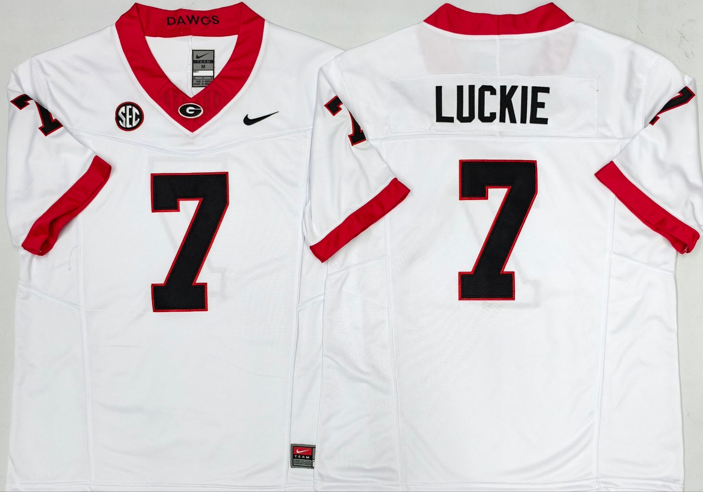 Men's Georgia Bulldogs Lawson Luckie #7 White Player Jersey sports jersey product view 1